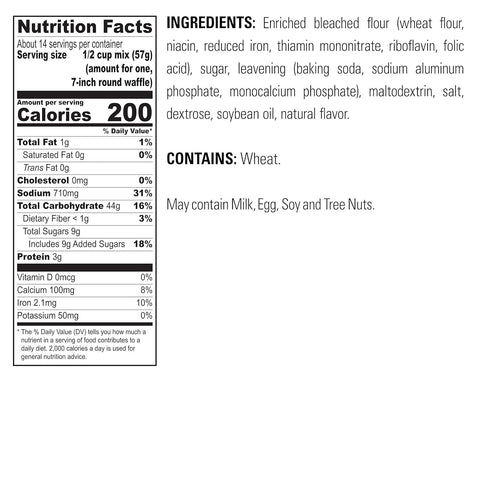 28 OZ (Pack 2) Krusteaz Light & Crispy Belgian Waffle Mix - No Artificial Flavors, Colors, or Preservatives