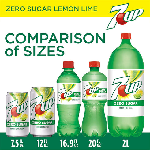 7UP 12 oz. (Pack 24) Zero Sugar Lemon Lime Soda, fl. Cans