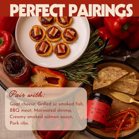 Jammy Yummy 8 (Pack 2) Sweet Red Pepper Jam - Handmade, Simple Ingredients, No Additives, Vegan, Gluten-Free - Ounce