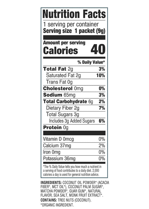 10 10 3.1 Navitas Organics Matcha Latte, Single Serve Pouches, Servings Organic, Non-GMO, Dairy-Free, Ounce