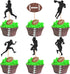 36 PCS Rugby Ball Cupcake Toppers - Football Players Sport Picks for Baby Shower Birthday Party Cake Decorations