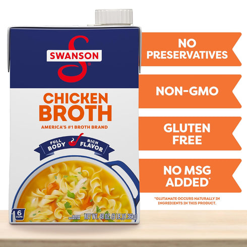 100% 48 oz SWANSON S Natural Chicken Broth, Carton