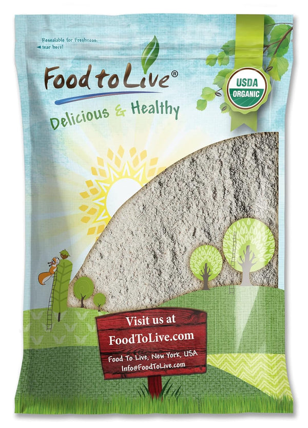 Food to Live Organic Dark Rye Flour, 8 Pounds Whole Grain, Non-GMO,