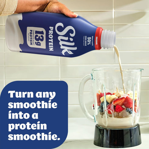 13g 48 oz Silk Protein Complete Plant Protein Milk, Original, Dairy Free, Lactose Free Plant Based Milk with Protein