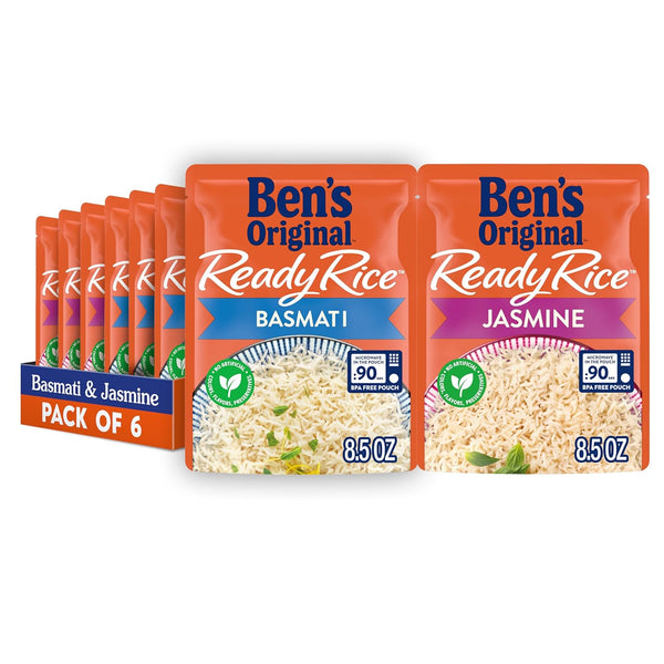 BEN'S ORIGINAL Ready Rice Basmati and Jasmine Rice Variety Pack, Easy Dinner
