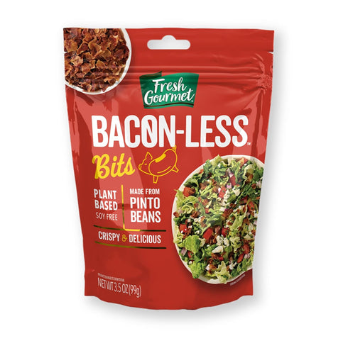 Fresh Gourmet Vegan Bacon-Less Bits - 3.5 oz Plant-Based Topping for Salads,