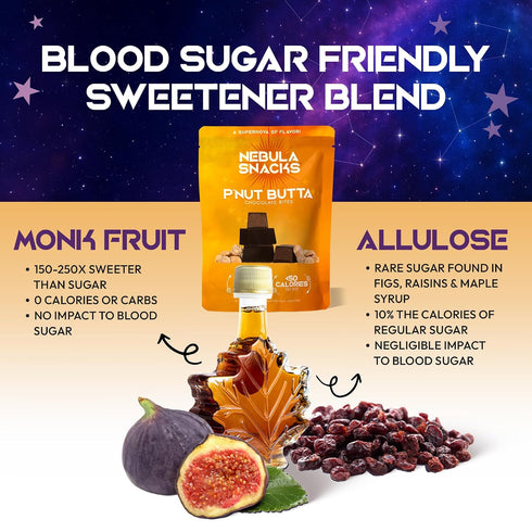 3 Pack Nebula Snacks PNut Butta Chocolate Bites Zero Sugar Dark Chocolate Bites with Creamy Peanut Butter & Sea Salt