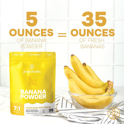 5 35 Jungle Powders Banana Powder for Smoothies Ounce Bag Freeze Dried Banana Powder Single Ingredient Servings