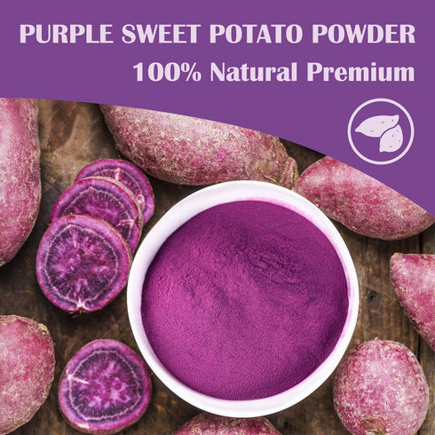8 Oz, 227g Grelim Premium Purple Sweet Potato Powder Pure Natural Ube (Purple Yam) Powder Gluten Free Vegan Non-GMO