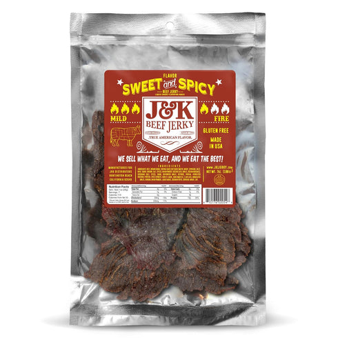 J&K Sweet and Spicy Beef Jerky - Hand Crafted Small Batch American