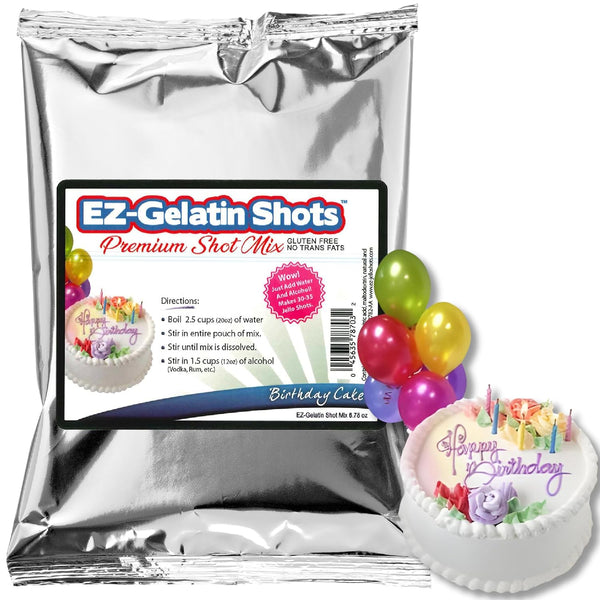 Birthday Cake Jello Shot Mix 6.78 oz - Premium Gluten-Free Mix for Tasty Jello Shots