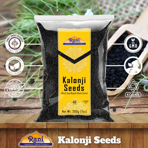 Rani Kalonji (Black Seed, Nigella Sativa, Black Cumin) Seeds 7oz (200g) ~ All Natural | Gluten Friendly | Non-GMO |