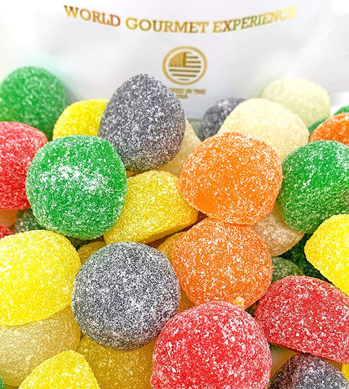 4 SweetGourmet Assorted Giant Gum Drops, Cherry, Orange, Lime, Lemon, Pineapple and Anise Flavors, Pound Bag, Soft