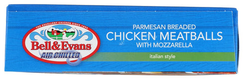 Bell & Evans Mozzarella, 12 OZ Breaded Parmesan Chicken Meatballs