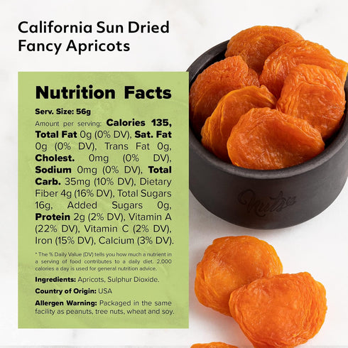 (1 LB) NUTS U.S. - California Sun Dried Fancy Apricots | Juicy and Tangy Flavor | No Sugar or Color Added | Gluten Free