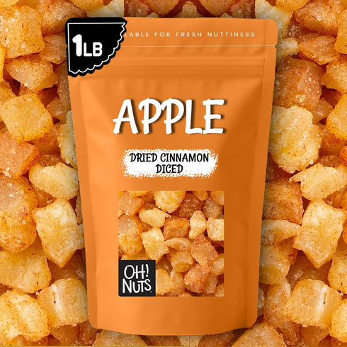 1 LB Packed Oh! Nuts Dried Cinnamon Apple - - Sweetened Dried Fruit Diced - Dehydrated Fruit Bites - in New York