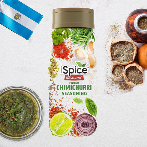 iSpice - Low-Sodium, Sugar-Free CHIMICHURRI SEASONING, World Flavor Super Spice Blend, All Natural, Ready to use as is,