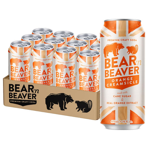Bear 'n Beaver Premium Orange Creamsicle Craft Soda Soft Drinks - 100%