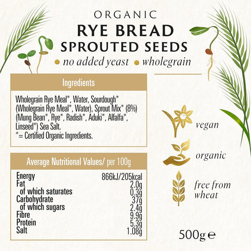 Biona 500 Organic Rye Bread with Sprouted Seeds, GR