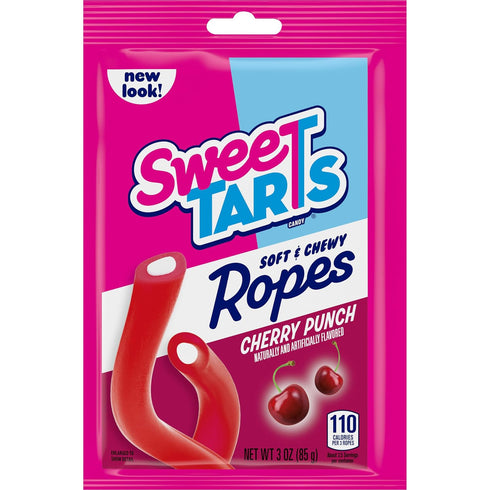 3 (Pack 12) SweeTARTS Ropes, Cherry Punch Candy, Ounce Pouch