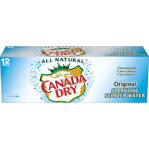 12 oz 12 pack Canada Dry Original Sparkling Seltzer Water, fl cans