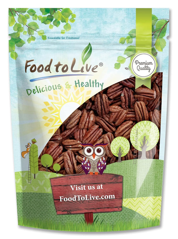 Food to Live Dry Roasted Pecan Halves with Himalayan Salt, 3 Pounds