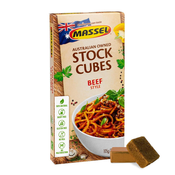 Massel Beef Style Broth Bouillon Cubes, Gluten Free, 105g, Non-GMO, Dairy Free, 0g Trans Fat