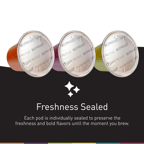 120 Bestpresso Coffee for Nespresso Original Machine Aluminum pods Certified Genuine Espresso Intenso Blend(High