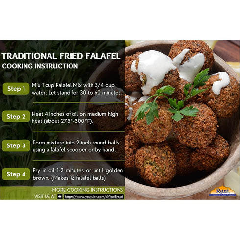 20oz (1.25lbs) 567g Rani Falafel Mix (Chickpeas & Spices Blend for Falafel) PET Jar ~ Gluten Friendly | NON-GMO |