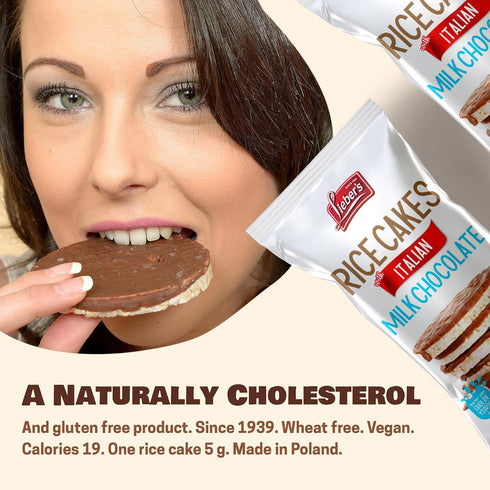 (pack 3) LIEBERS Kosher Certified Dairy Italian Milk Chocolate Rice Cakes, Gluten Free Snack Italian Milk Chocolate
