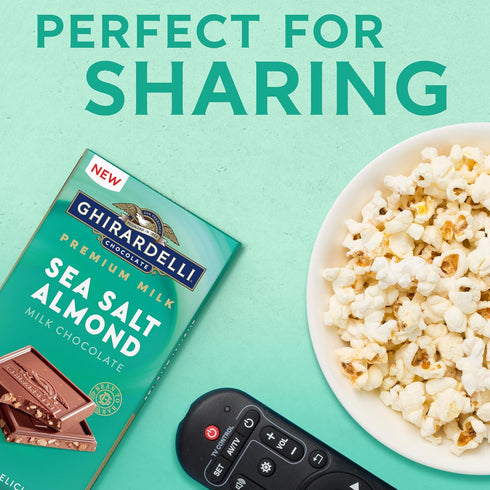 3.5 oz GHIRARDELLI Premium Milk Sea Salt Almond Milk Chocolate Bar