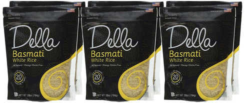 by Della 28 (Pack 6) Della Basmati White Rice, Gluten Free, All Natural, Ounces