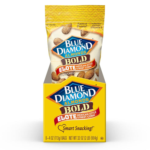 4oz. (Pack 8) Blue Diamond Almonds, BOLD Elote Flavored Snack Nuts, Shareable Size