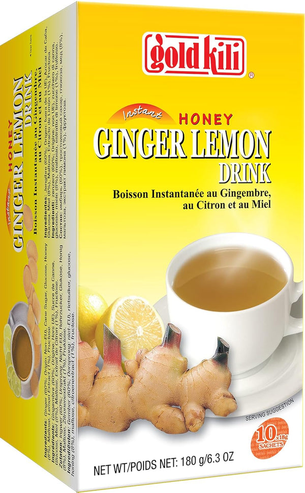 Gold Kili instant Ginger Lemon drink 10 sachets 6.3oz/18gx10