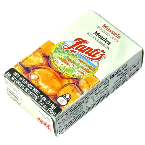 TEAMORE 4 oz, Pack 6 Fantis Mussels in Pickled Sauce Premium Mussels from Spain, Gourmet Canned Seafood, Mediterranean