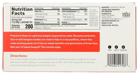 365 16 OZ by Whole Foods Market No Boil Lasagne