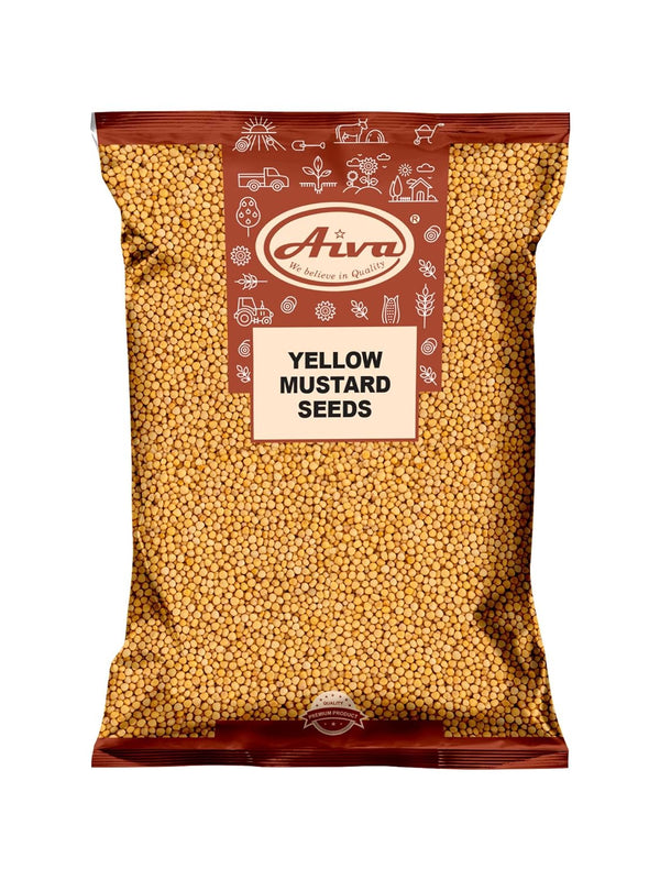 Aiva Yellow Mustard Seeds (5 LB) Bulk Pungent & Aromatic, Whole Spice