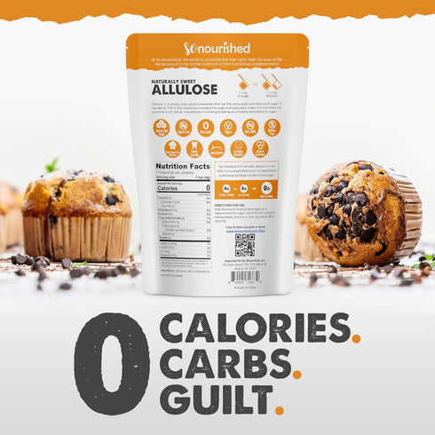0 0 (5 lb 80 oz) So Nourished Allulose Sweetener Powdered - Keto Sugar Substitute - Calorie, Net Carb, Non-GMO /