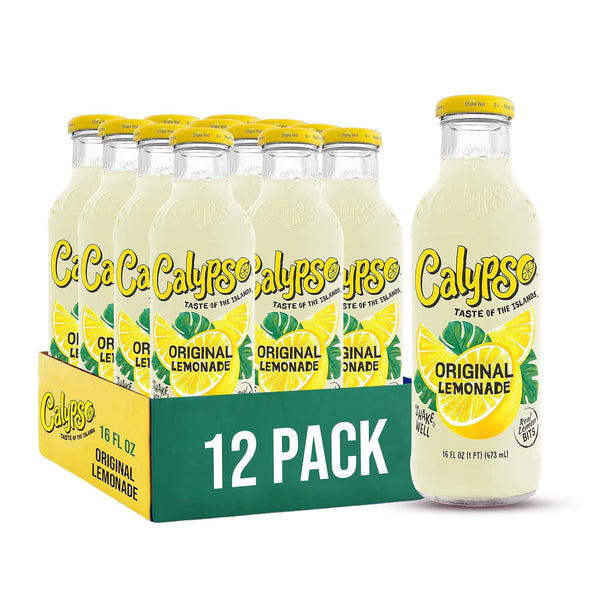 Calypso Lemonade, Original Lemonade, Made with Real Fruit, 16 Fl Oz Glass