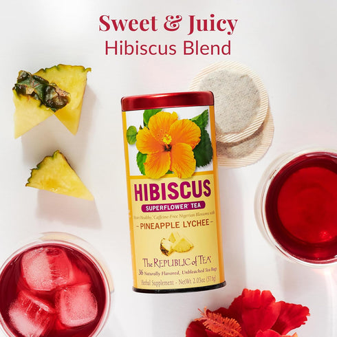 36-Count The Republic of Tea, Pineapple Lychee Hibiscus