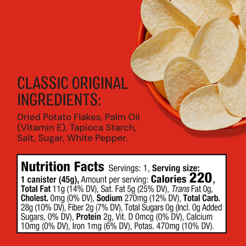 1.6 Oz (Pack 12), Pack The Good Crisp Company Minis Original Gluten-Free Potato Chips, Cans of Non-GMO, Allergen