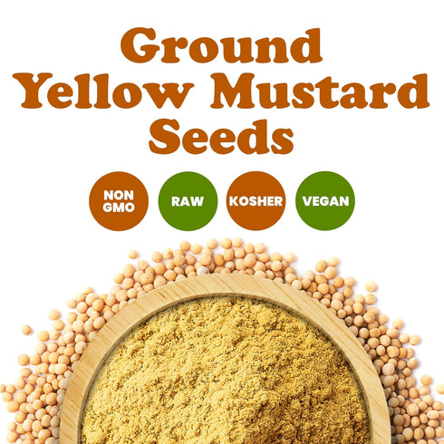 2 Food to Live Ground Yellow Mustard Seeds, Pounds All-Natural, Vegan Spice for Flavorful Cooking and Seasoning