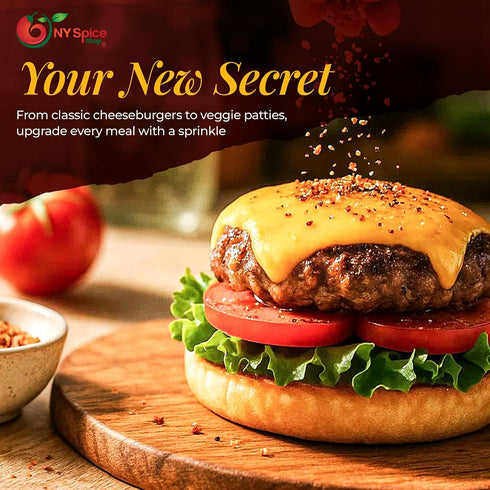 1 NY Spice Shop Burger Blast Seasoning - Pound Bold Spice Blend for Burgers Fries Grilled Meats & More - All-Purpose