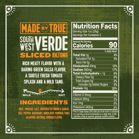 (2 oz, Pack 3) Whole30 Made by True Beef Sliced Bites Spicy Variety of - All Natural, Zero-Sugar True Jerky Biltong