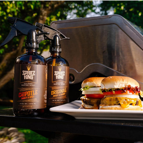 Pack 2 (16 Oz Spritz King Culinary Basting Spray: For Grilling, Smoking, Air Frying - Delicious Dark Bark, Flavorful