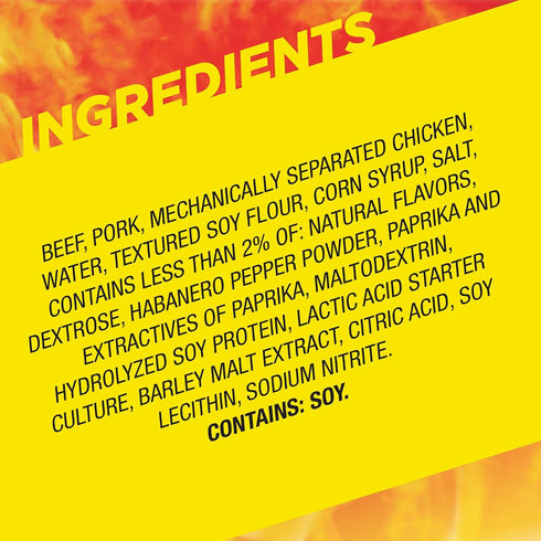 6g 0.97 oz. (24 Count) Slim Jim Giant Smoked Meat Sticks, Hot AF Flavor, Protein Per Stick