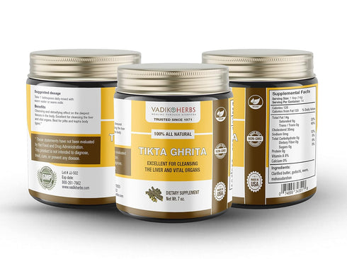Tikta Ghrita Bitter Ghee (Herbal medicated ghee) ~ Premium potency herb in a natural, fresh ghee base ~ Made in the USA