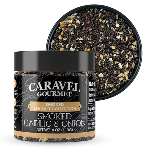 Smoked Garlic & Onion Sea Salt with Umami Flavor Smoked over Alderwood