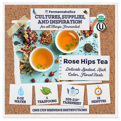 Fermentaholics USDA Certified Organic Rose Hips – 4 oz Dried Herb for Kombucha Secondary Fermentation