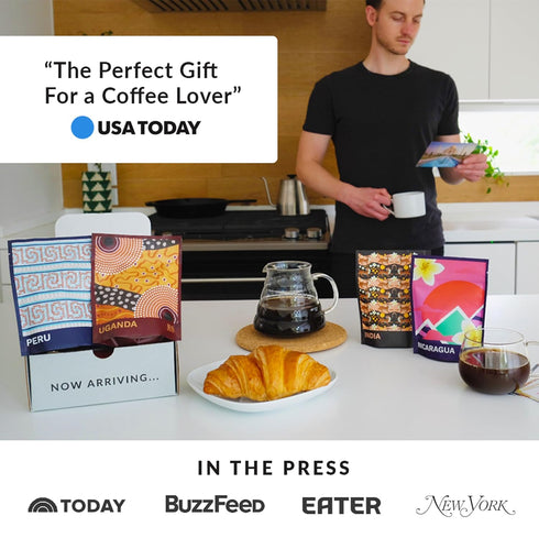 Set, 4-Pack Atlas Coffee Club World of Coffee Gourmet Coffee Gift Sampler, Variety Box of the Worlds Best Single Origin